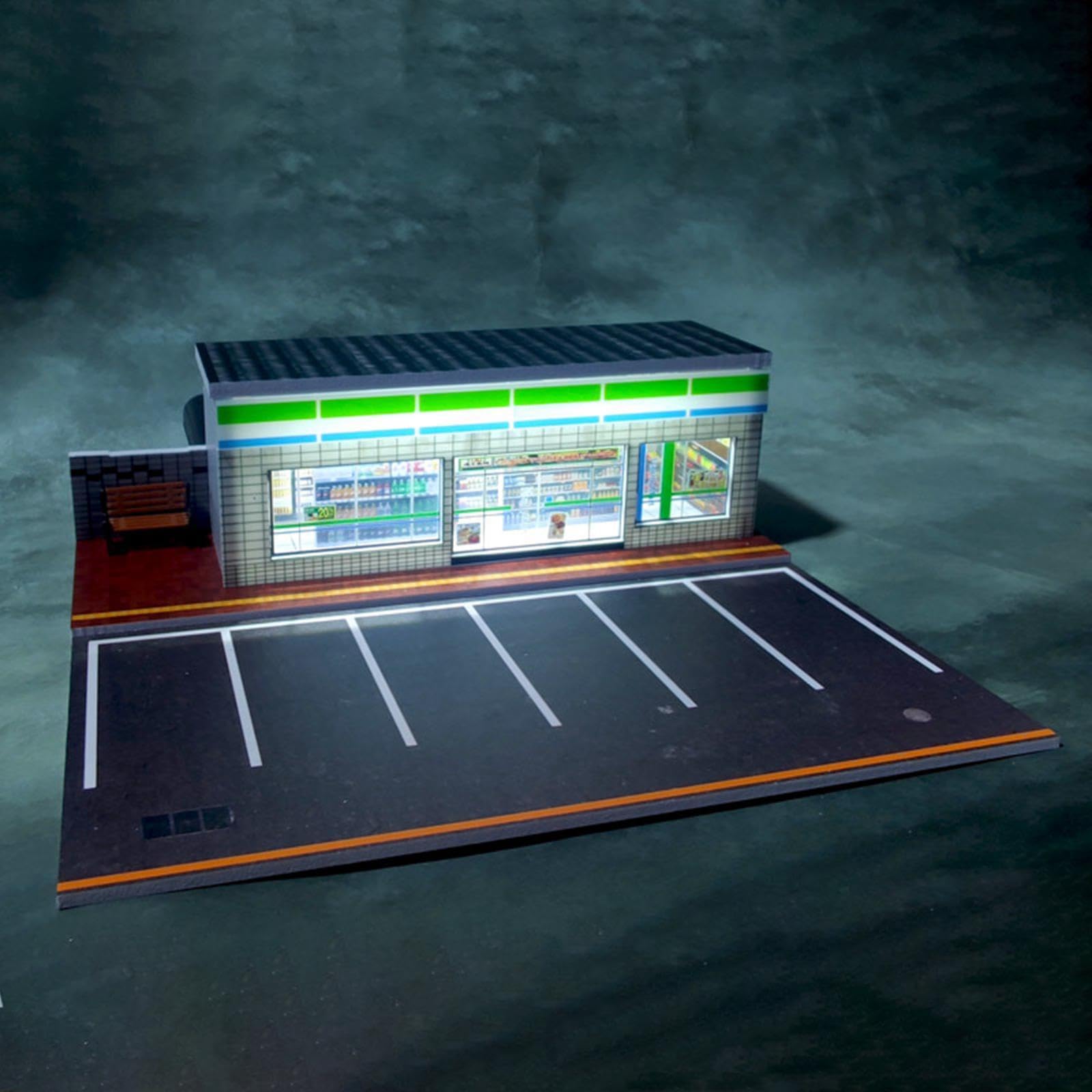 Sharplace Parkplatz im Maßstab 1:64 mit Beleuchtung, Sammlergarage, Diorama, Modellfahrzeuggarage, Schaukasten, B