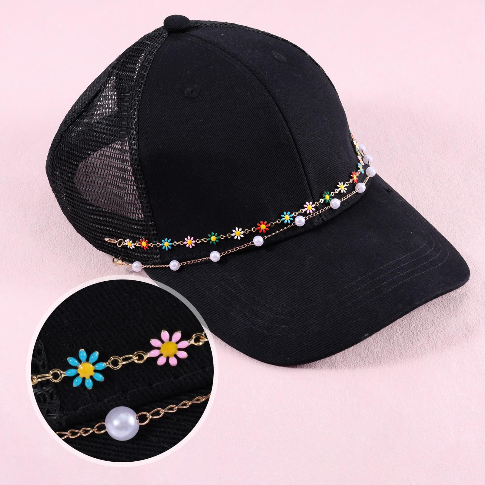 BOXOB 13-Piece Trucker Hat Chain Set - Gold & Silver Baseball Cap Brim Jewelry, Detachable DIY Accessories For Men & Women - View #9