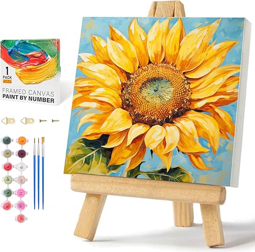 Framed Paint by Numbers Kit for Adults Beginners & Kids