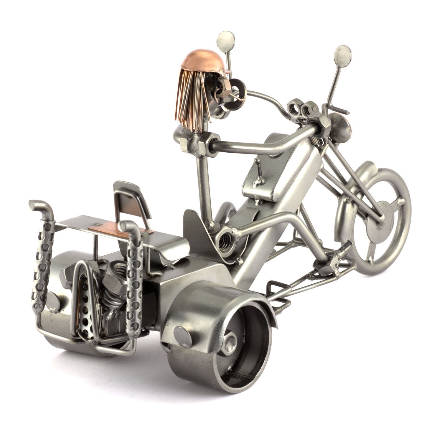 Steelman24 I Omini di Viti Motocicletta Trike I Idee Regalo Originale I Soprammobili in Metallo I Modellino