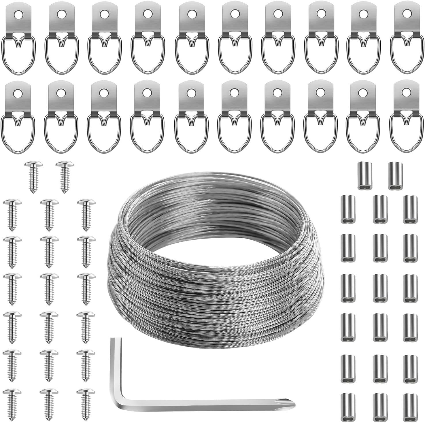 Mr. Pen Picture Hanging Wire Kit, 100Ft Picture Wire Hanging, D Rings