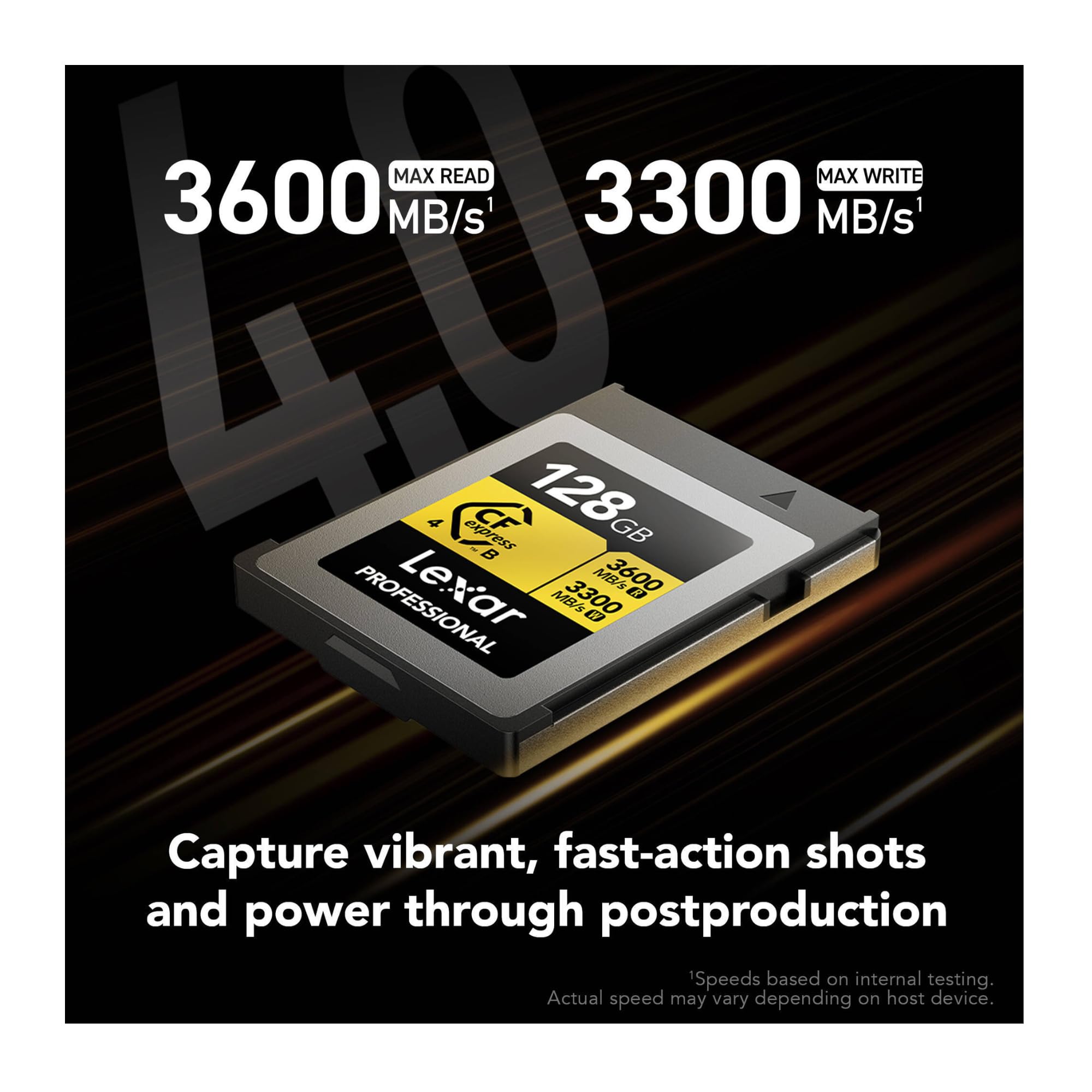 Lexar Tarjeta de memoria profesional Gold CFexpress 4.0 tipo B de 128 GB
