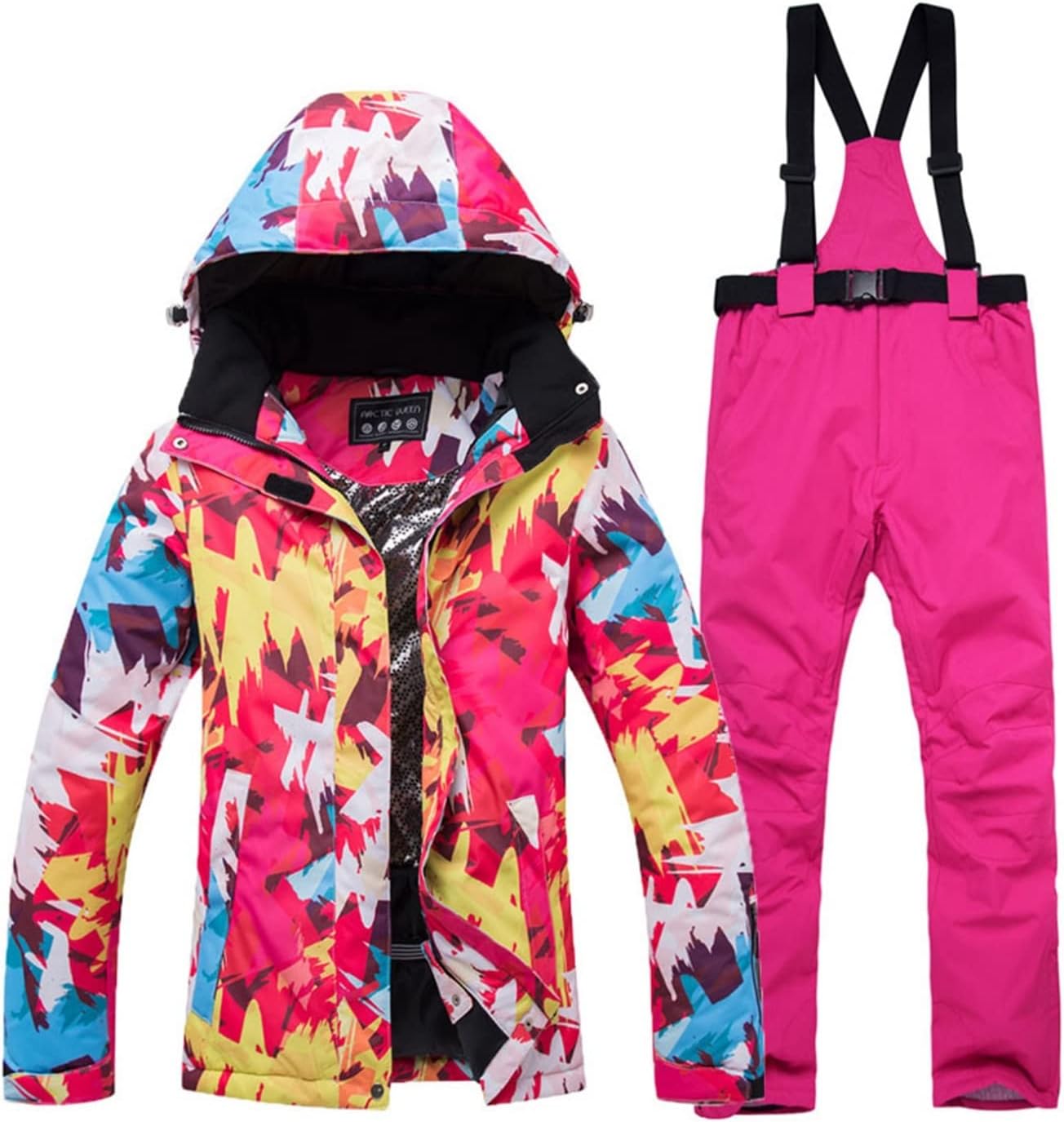 [QIHANG] スノーボードウェア 上下セット メンズ レディース スキーウェア 防寒 保温 スノボウェア スノーウェア 撥水加工