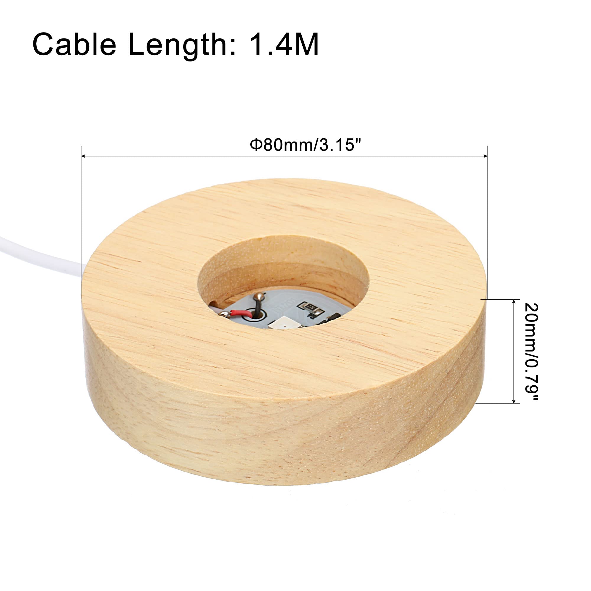 PATIKIL Wooden LED Light Base Stand - Image 2