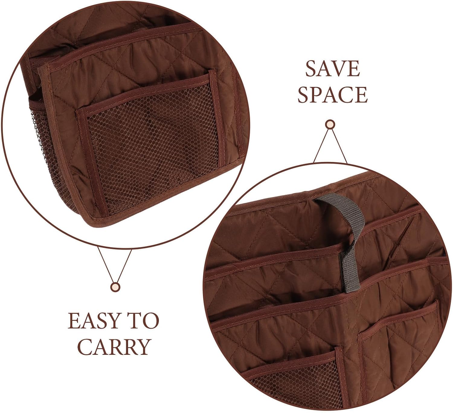ORFOFE Multilayer Quilted Polyester Pongee Hanging Organizer Bag with Lightweight Hook Design for Doors and Showers, Quick Installation and Effortless Maintenance Bedside Caddy Storage image 3