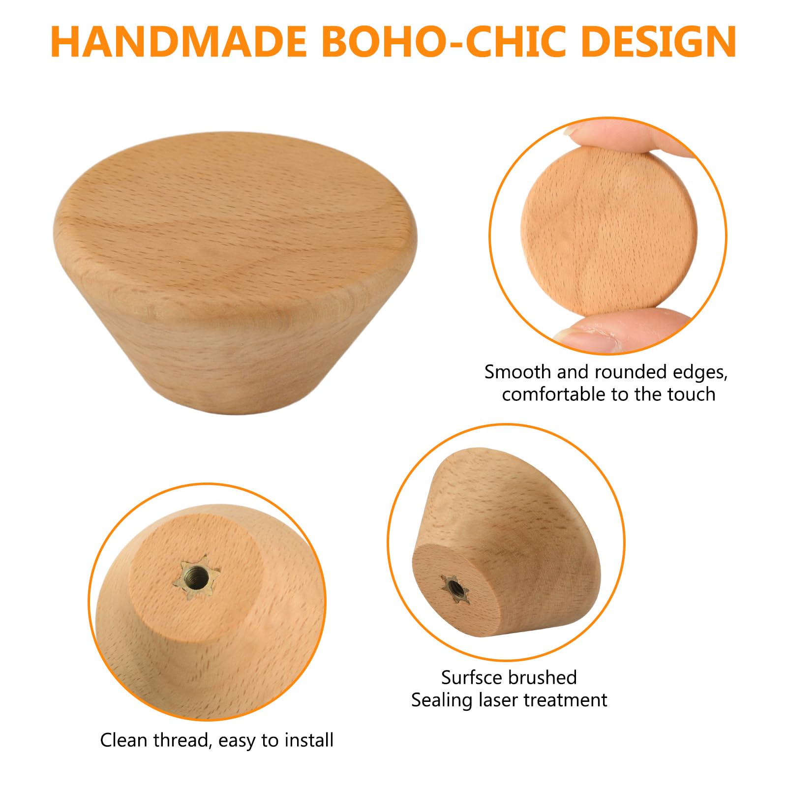MOROBOR Natural Wood Dresser Knobs - Image 4