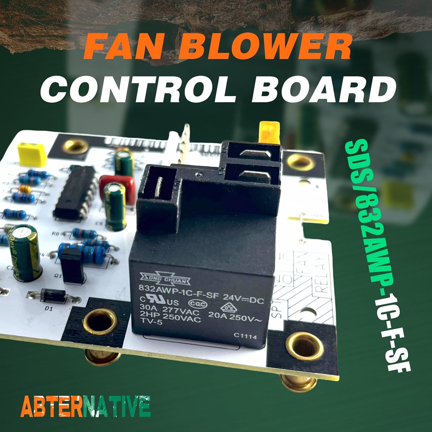 Fan Blower Control Board with Time Delay Compatible with Carrier Bryant Payne HVAC Fan Blower Control Circuit Board,OEM HK61EA006 1171734, 103972, 122621, CEPL130541-01, CPC E 94V-0