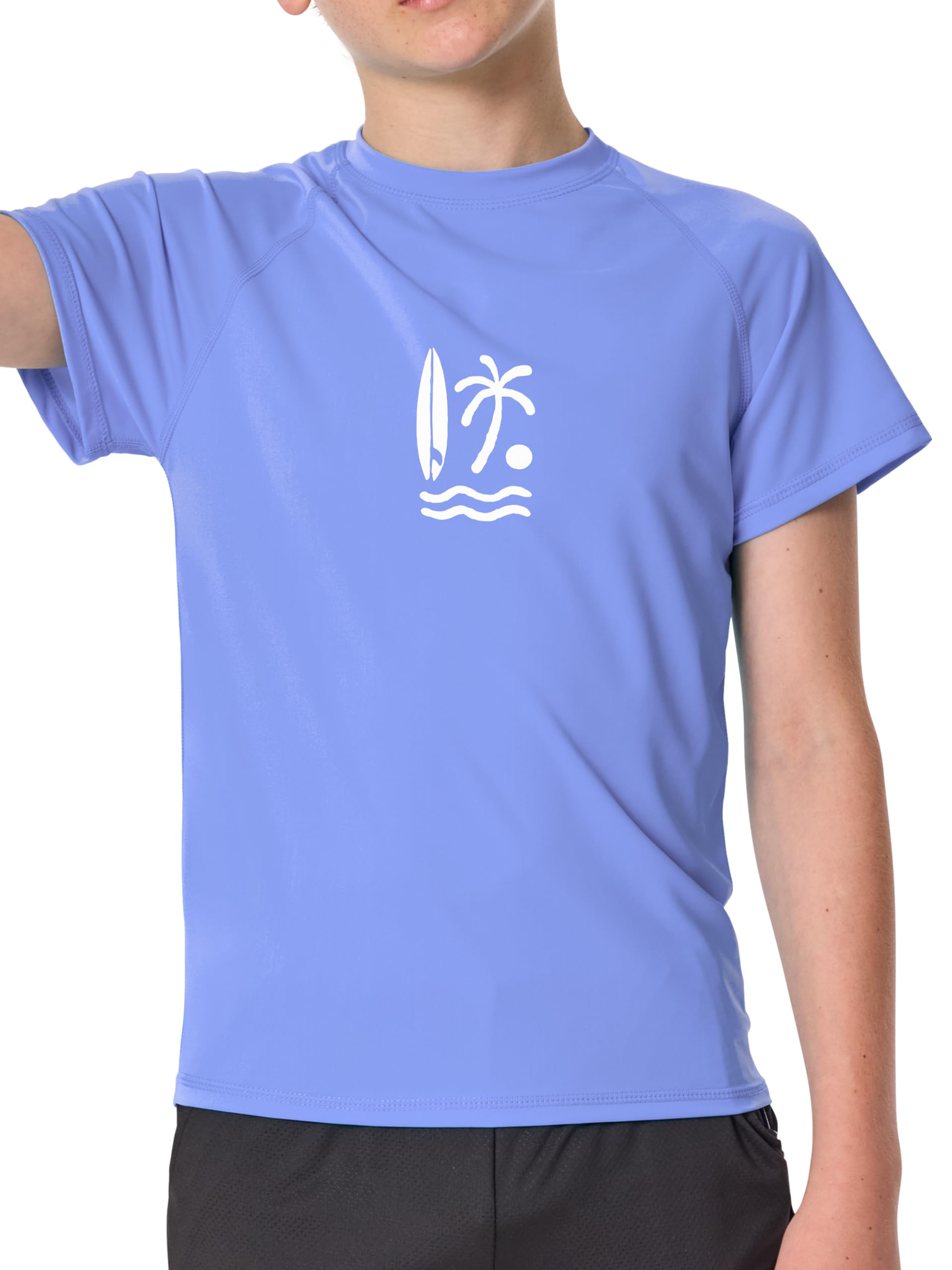 IHU Kinder UV Shirt UPF 50+ Jungen Badeshirt Schwimmshirt | UV-Schutz, Weich Und Bequem, Schnelltrocknend, Leicht Und Atmungsaktiv, Ideal Für Outdoor- Und Wasseraktivitäten