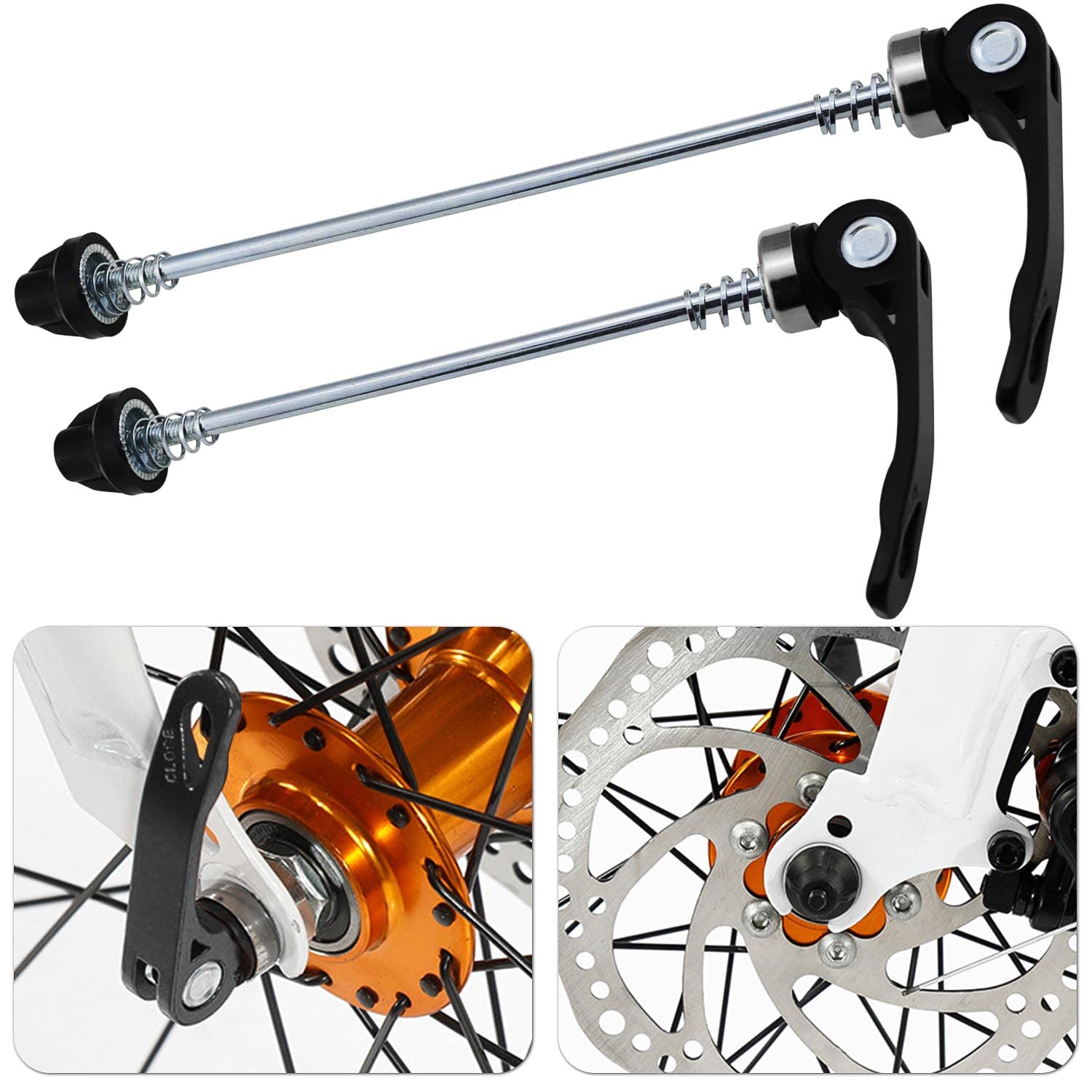 Spiedini A Sgancio Rapido Per Bici - 2 Pezzi (Anteriore 100mm, Posteriore 135mm) - Colore Viola, Universali Per MTB