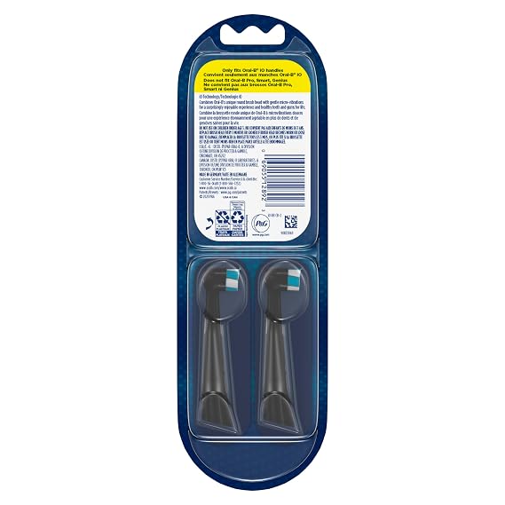 Oral-B iO Series Ultimate Clean Electric Toothbrush Replacement Brush Heads for an Oral-B Electric Toothbrush, 2 Count, Black