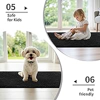 Vista 48 de Alfombra de inodoro blanca 22x24, antideslizante, esponjosa, alfombra de piso para baño en forma de U, lavable, alfombra de contorno para inodoro