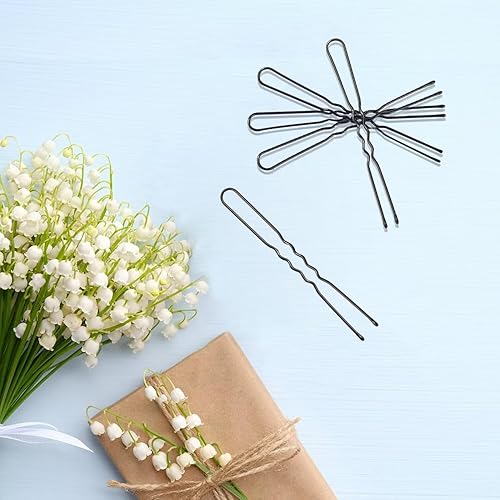Miniatura 5 de Horquillas en forma de U, 240 piezas de horquillas negras para moño, pasadores en U, alfileres negros para updos con caja, 2.4 pulgadas