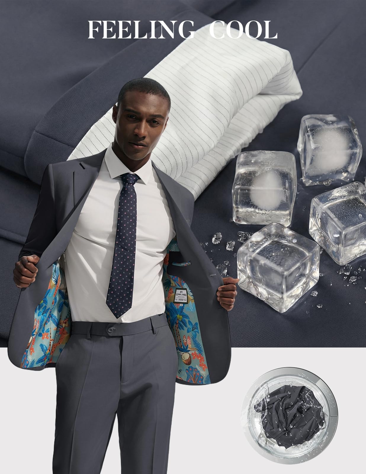 PJ PAUL JONES Herren Anzug 2 Teilig Slim Fit Modern Suits | Klassisch Einfarbig Herrenanzug | Anzug-Set für Business Smoking Party | Sakko Hose Hochzeitsanzug mit 2 Knöpfe