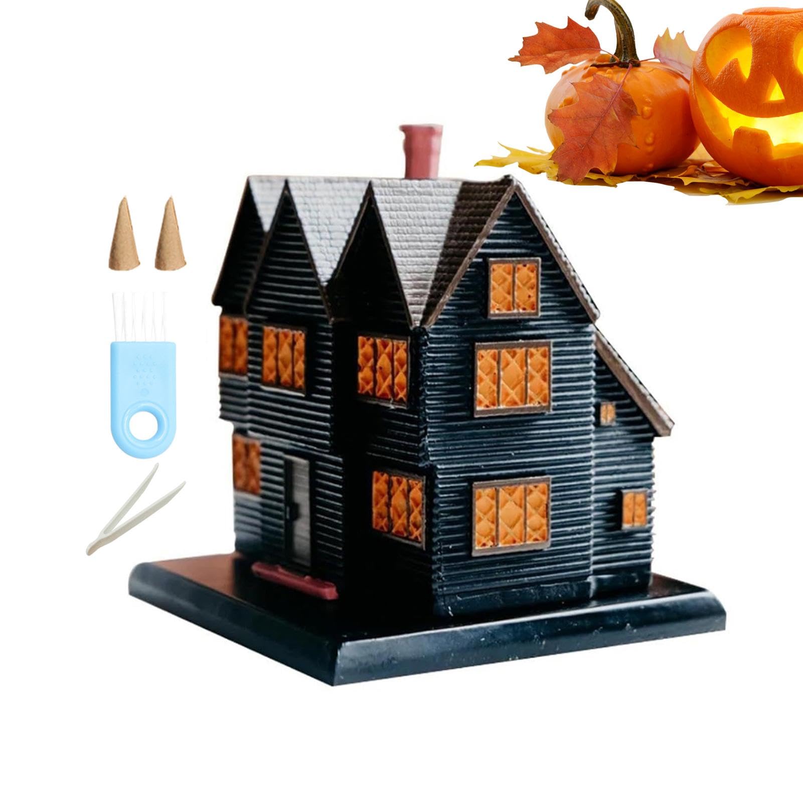 Brûleur d'encens de sorcière en résine pour décoration vintage d'Halloween