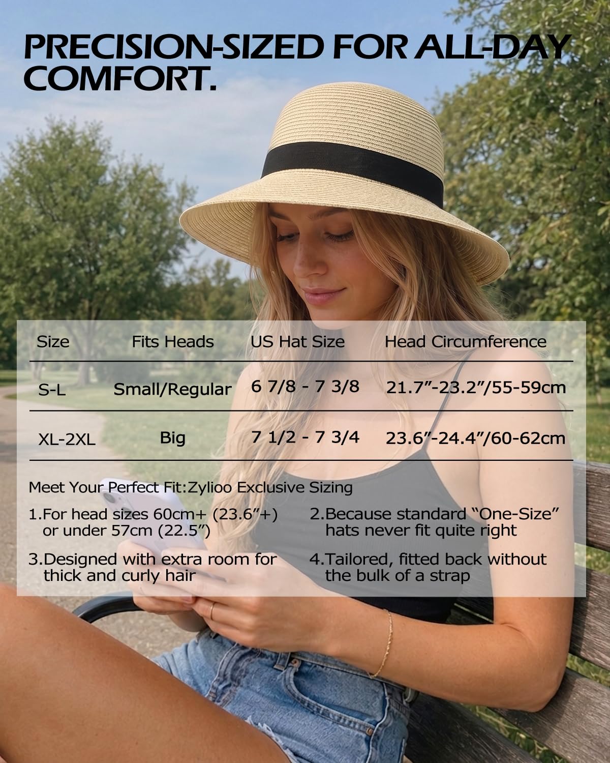 Feng Shui， S/M/L/XL/XXL Sombreros para el Sol Mujeres para Cabezas Grandes Sombrero de Paja de Verano Protección Solar Sombrero de Playa UPF 50+ Sombrero de Vacaciones Flexible de ala Ancha para