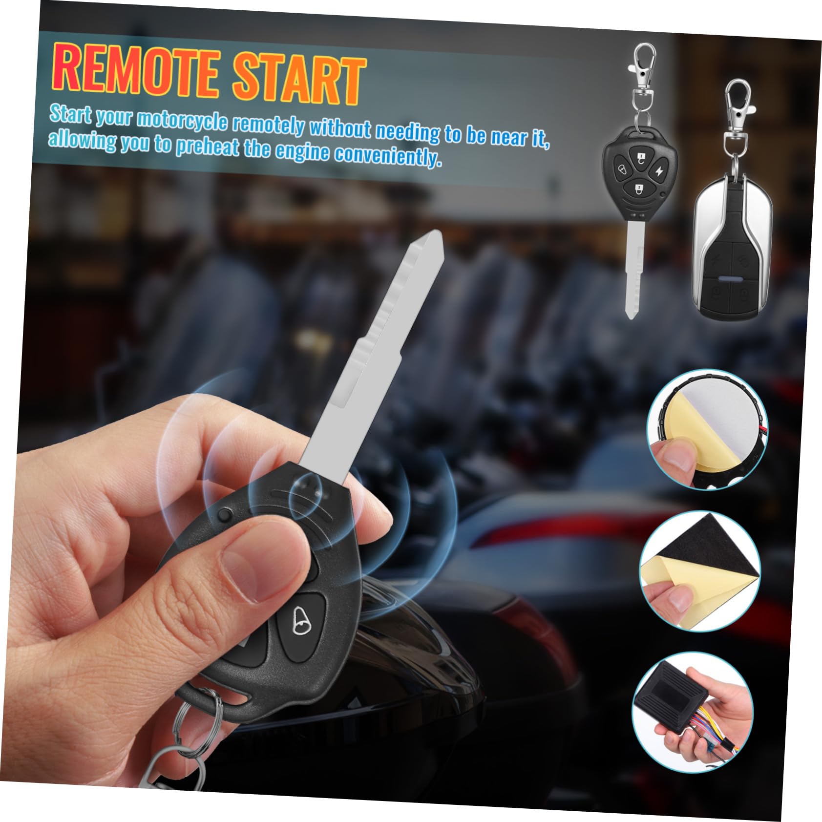 Allarme Antifurto per Veicoli a Due Ruote e Scooter 315mhz in Abs Nero | Sistema, Avviamento Remoto con Telecomando, Batteria Inclusa, Quiescente ≤3, 5ma