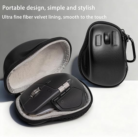 Hard Carrying Case Suitable for Logitech MX Master 4/3S Gaming Mouse Storage Bag (Black)