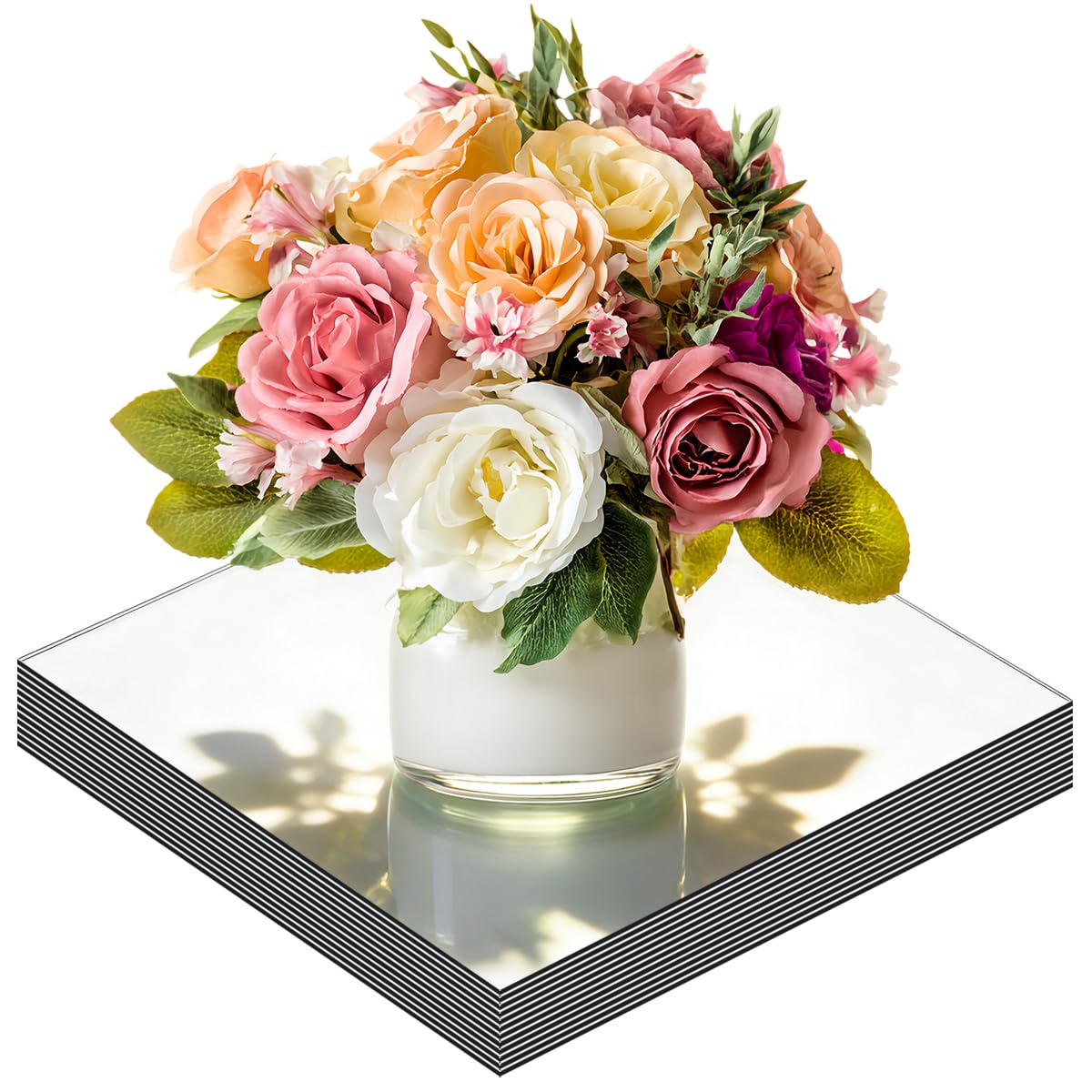 Miroir carré acrylique incassable et ultra-lumineux pour décoration | 30,5 cm