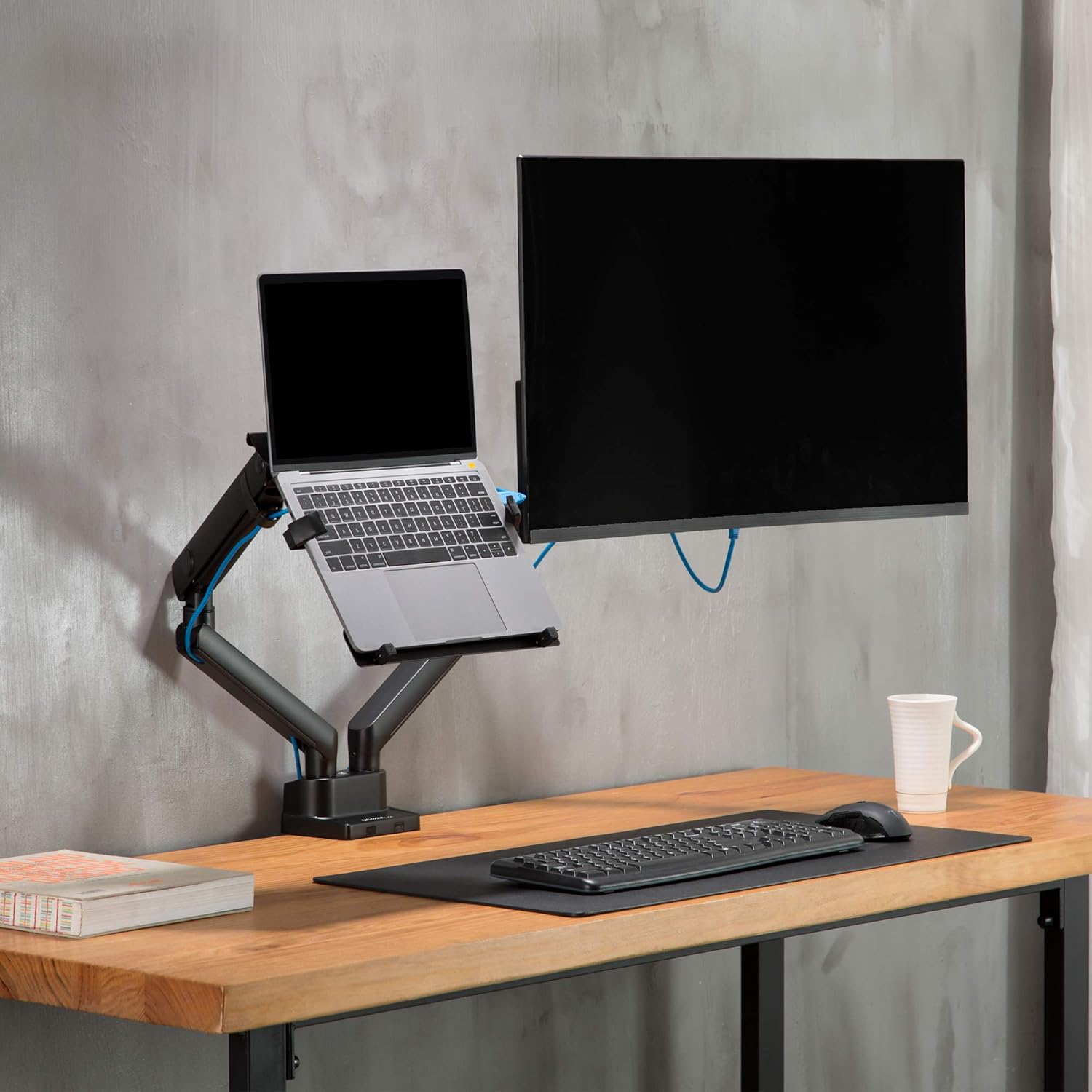 Crеаtіvе Prоduсt AVLT Laptop and Monitor Stand - Mount 15.6 Notebook and 32 Monitor on 2 Full Motion Adjustable Arms - Organize Your Work Surface with Ergonomic VESA Monitor Mount Flаѕh Dеаlѕ - 40% оƒƒ AVLT Laptop and Monitor Stand - Mount 15.6 Notebook and 32 Monitor on 2 Full Motion Adjustable Arms - Organize Your Work Surface with Ergonomic VESA Monitor Mount
