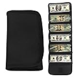 Money Organizer,Money Organize for Cash with 6 Zippered Pocket Multipack Pouch,Small Travel Casher Holder,Cash Holder for Bills,Coins,Foreign Currencies