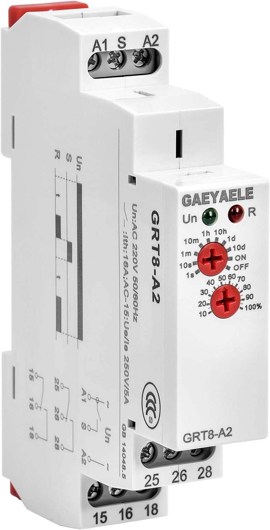 GAEYAELE GRT8-A1 B1 Delay Off Time Relay Electronic 16A AC230V OR AC/DC12-240V with CE CB Certificate(GRT8-A2,A230)