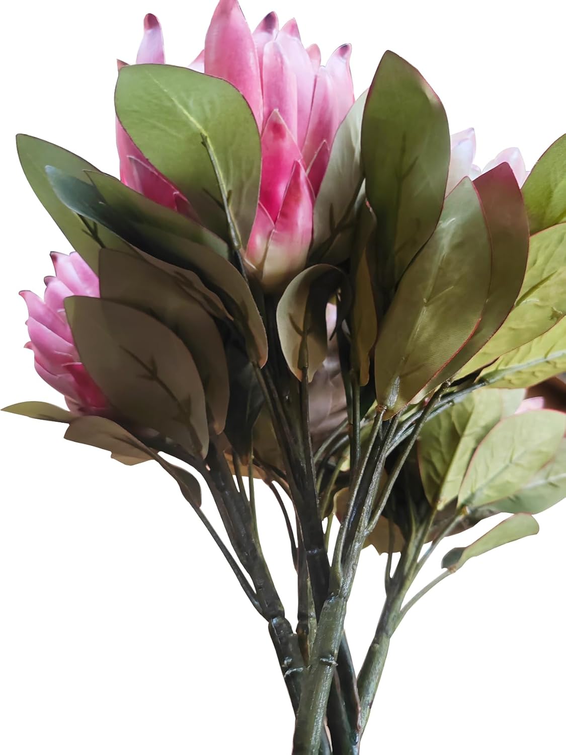 2 Pcs 21.65 Inch Big Artificial The King Protea Flowers Protea Cynaroides Artificial Flowers for Home Garden Wedding Party Office Decor (Rose Red)