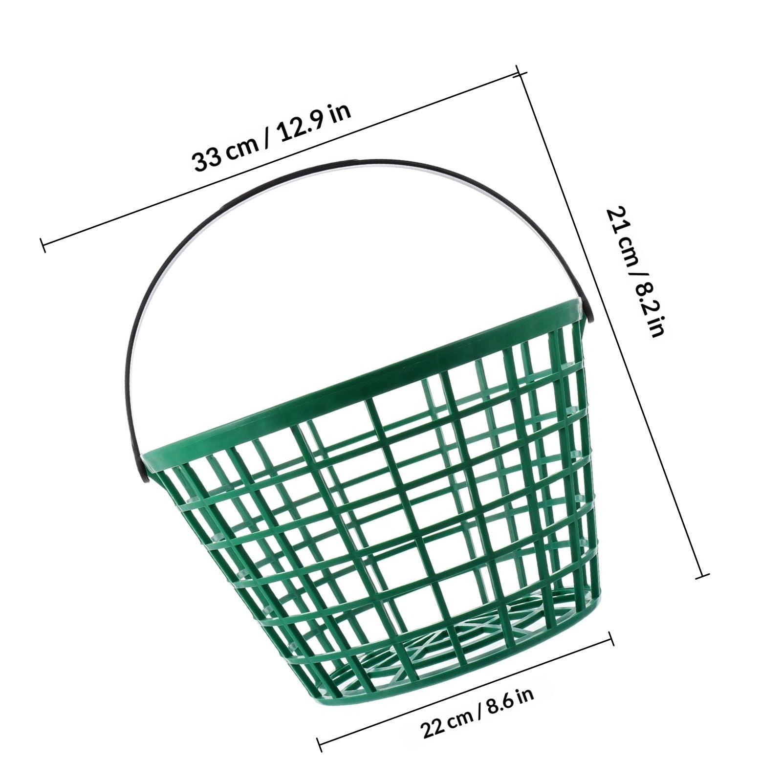 Cesta Contenedora de Balones de Golf con Asa, 150 Bolas, Nylon Verde