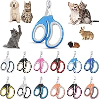 Therwen 24-Pack Cat Nail Clippers - Professional Sharp Claw Trimmers for Kittens, Puppies, Rabbits - Bulk Grooming Tools in 12 Colors