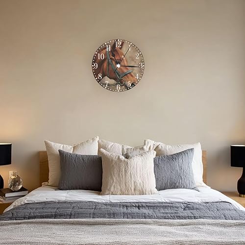 Vista 96 de KiuLoam Reloj de pared redondo de elefante africano, silencioso, sin tictac, funciona con pilas, fácil de leer para estudiantes, oficina, escuela