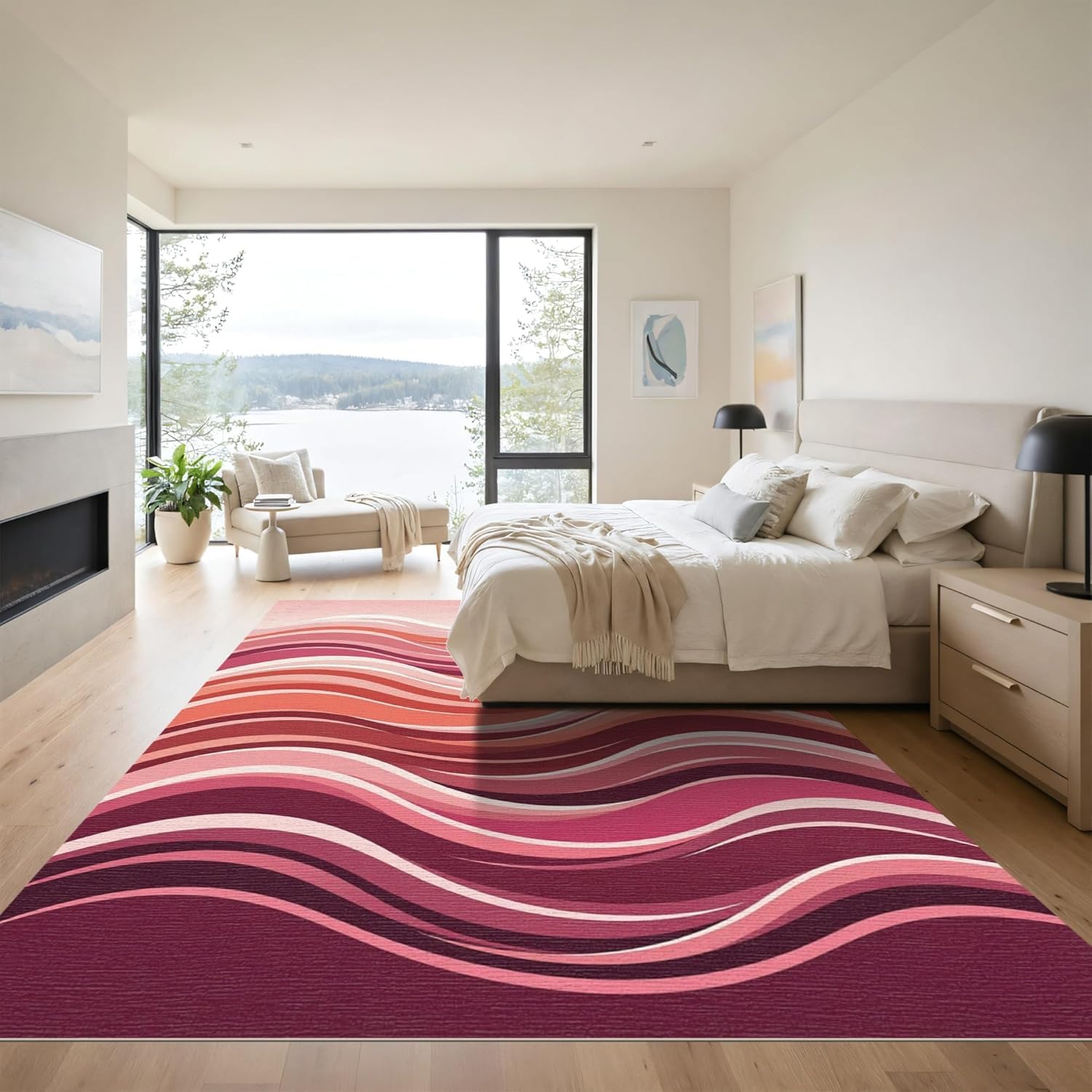 Tapis salon grande 160x230cm lavable antidérapant moquette chambre couloir