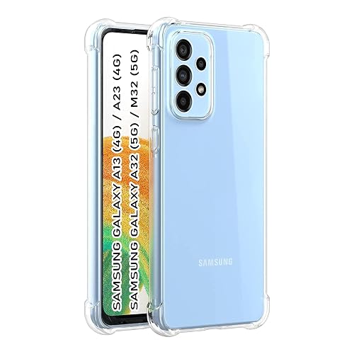 CEDO Samsung Galaxy A13 (4G)/ A23 (4G)/ A32 (5G) / M32 (5G) Bumper Case | Soft Jel Flexible Thin Full Protection Shock Proof Clear TPU Back Case Cover for Samsung Galaxy A13 (Transparent)