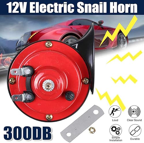 Miniatura 10 de Bocina de coche de 300 db Paquete de 2 Bocina doble impermeable de 12 V, utilizada para camiones, trenes y barcos, caracoles eléctricos para