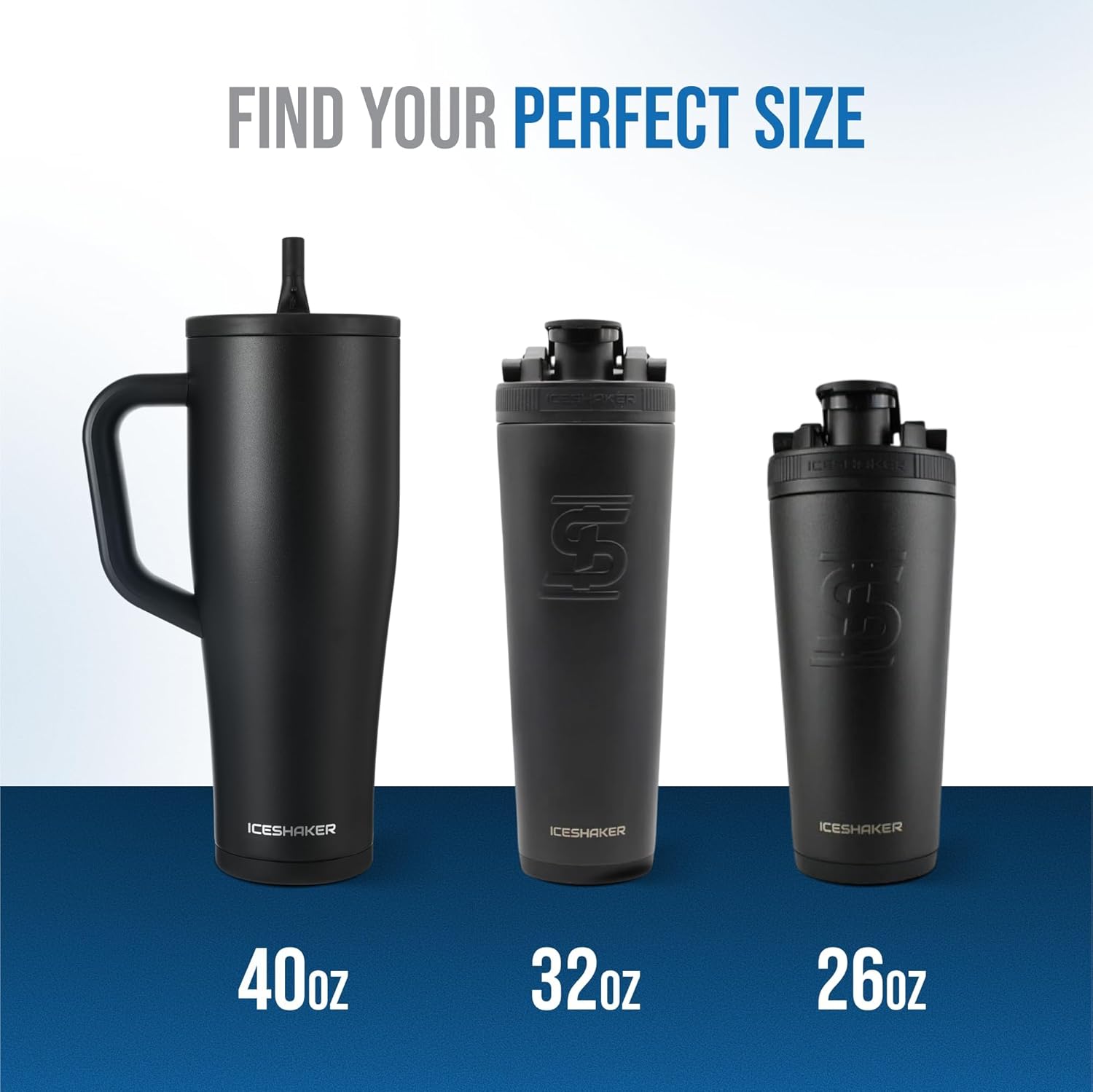 Ice Shaker 40 oz Tumbler with Handle and Straw | 40oz Pink Mint | Cold for 30+ Hours | 2-in-1 Tumbler Shaker Bottle | Odor-Free 40 ounce Bottle for Water, Protein Shakes, Smoothies, Cocktails