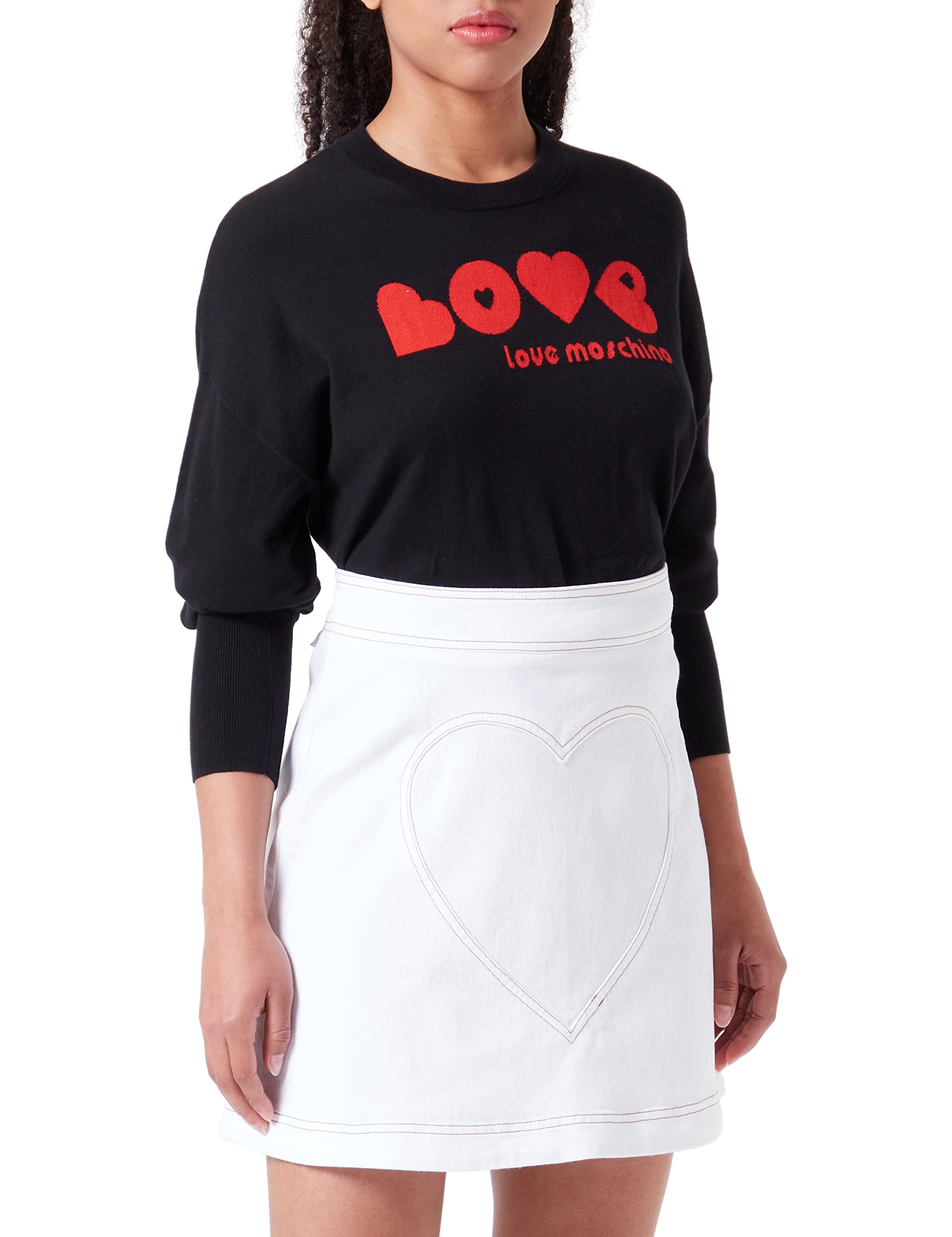 Love Moschino Minifalda con Diseño de Corazón Mujer