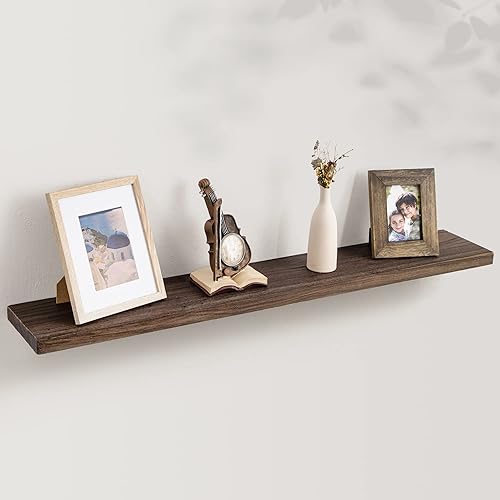 Axeman Estante flotante de madera maciza rĂşstica de olmo de 48 pulgadas de profundidad, estante de exhibiciĂłn de granja montado en la pared con Axeman Estante flotante de madera maciza rĂşstica de olmo de 48 pulgadas de profundidad, estante de exhibiciĂłn de granja montado en la pared con
