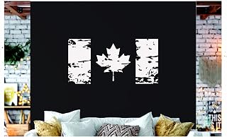 Canadian Flag Wall decal - distressed Canada flag vinyl sticker - Indoor and Outdoor - Maple Leaf flag - Housewarming Gift - Canada Day