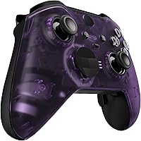 Vista 8 de eXtremeRate Clear Atomic Purple Replacement Faceplate Cover for Xbox One Elite Controller Series 2 (Model 1797), Custom Front Housing Shell Case &