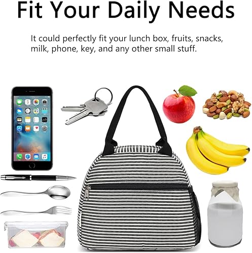 Miniatura 6 de Lonchera para mujeres, adultos, hombres, niños y niñas, pequeña lonchera de gran capacidad, contenedor de almuerzo aislado para el trabajo, escuela,