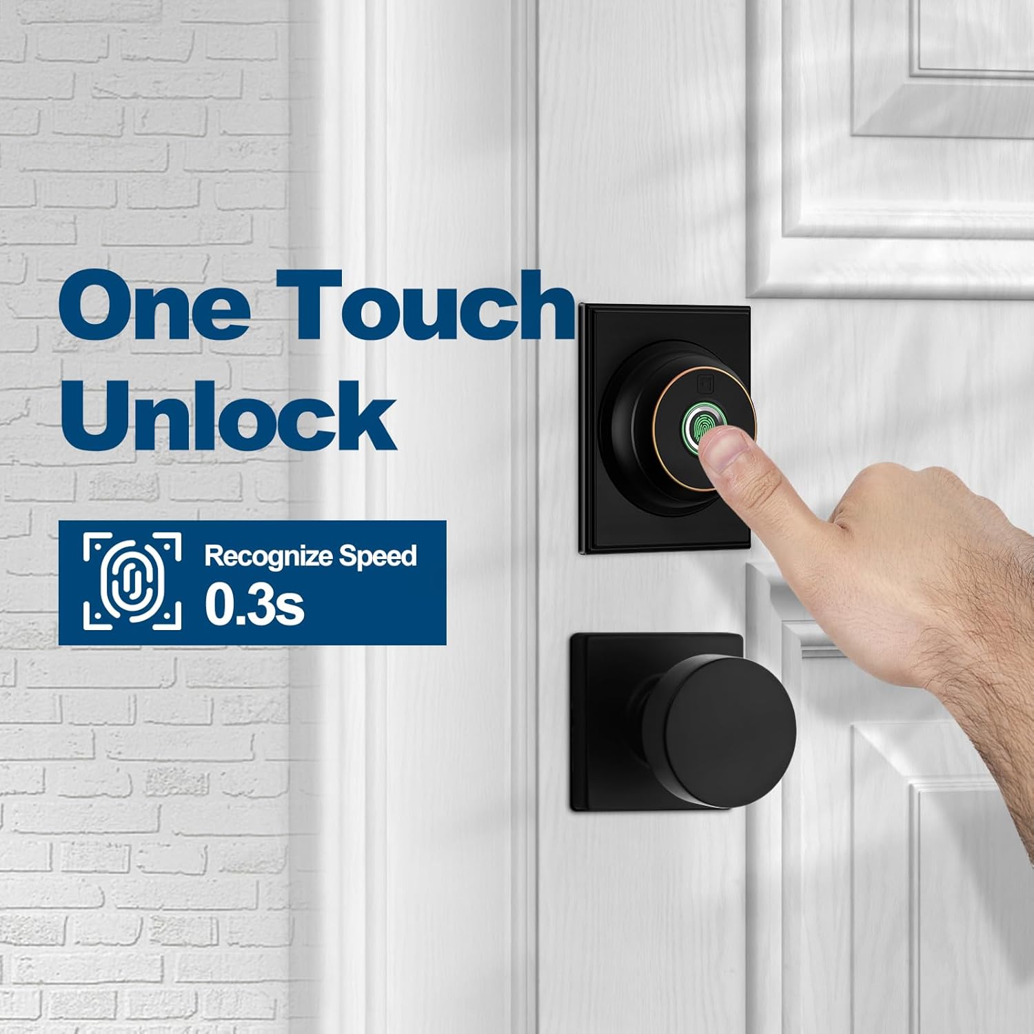 GeekTale Fingerprint Deadbolt with App, Smart Deadbolt Lock for Front Door, Keyless Entry, Biometric Deadbolt, Electronic Door Lock, Easy Installation