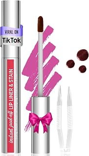 Lip Stain - Lip Liner Stain, Long Lasting Peel Off Lip Stain, Natural Peel Off Lip Liner Stain with Tweezer, Easy to Use, Waterproof, Smudge-proof, Transfer-proof, Plumped