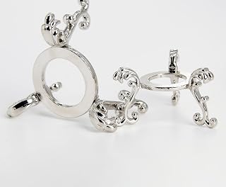 2-Pack Silver-Plated Crystal Ball Stands - Mini Air Plant Holders for 2-4" Glass Orbs, Ferns & Crystals