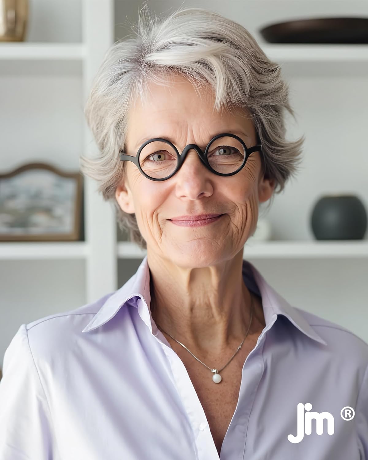 JM 5 Pack Round Reading Glasses for Women Men, Vintage Small Blue Light Blocking Computer Readers with Spring Hinges - Image 4