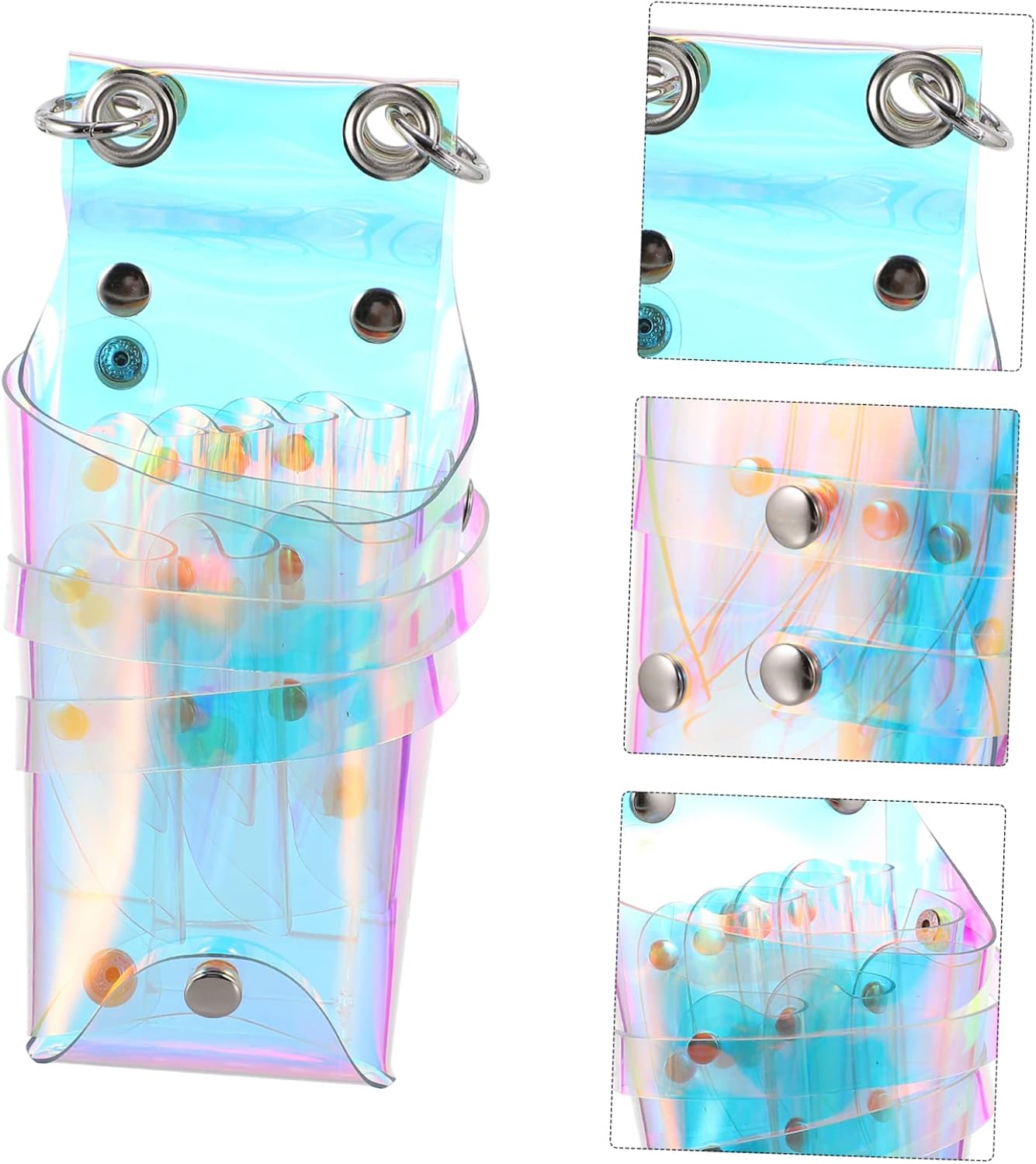 Hairdresser Scissors Bag, Storage Bag，Colorful Transparent Barber Waist Portable Crossbody Pouch with Compartment Organizer