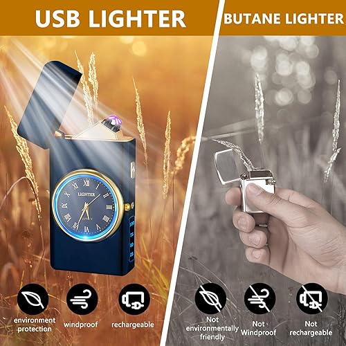 Miniatura 4 de RSBYE Encendedor Eléctrico - Encendedor de Doble Arco USB Recargable, sin Llama, Resistente al Viento con Indicación LED de Batería para Velas,