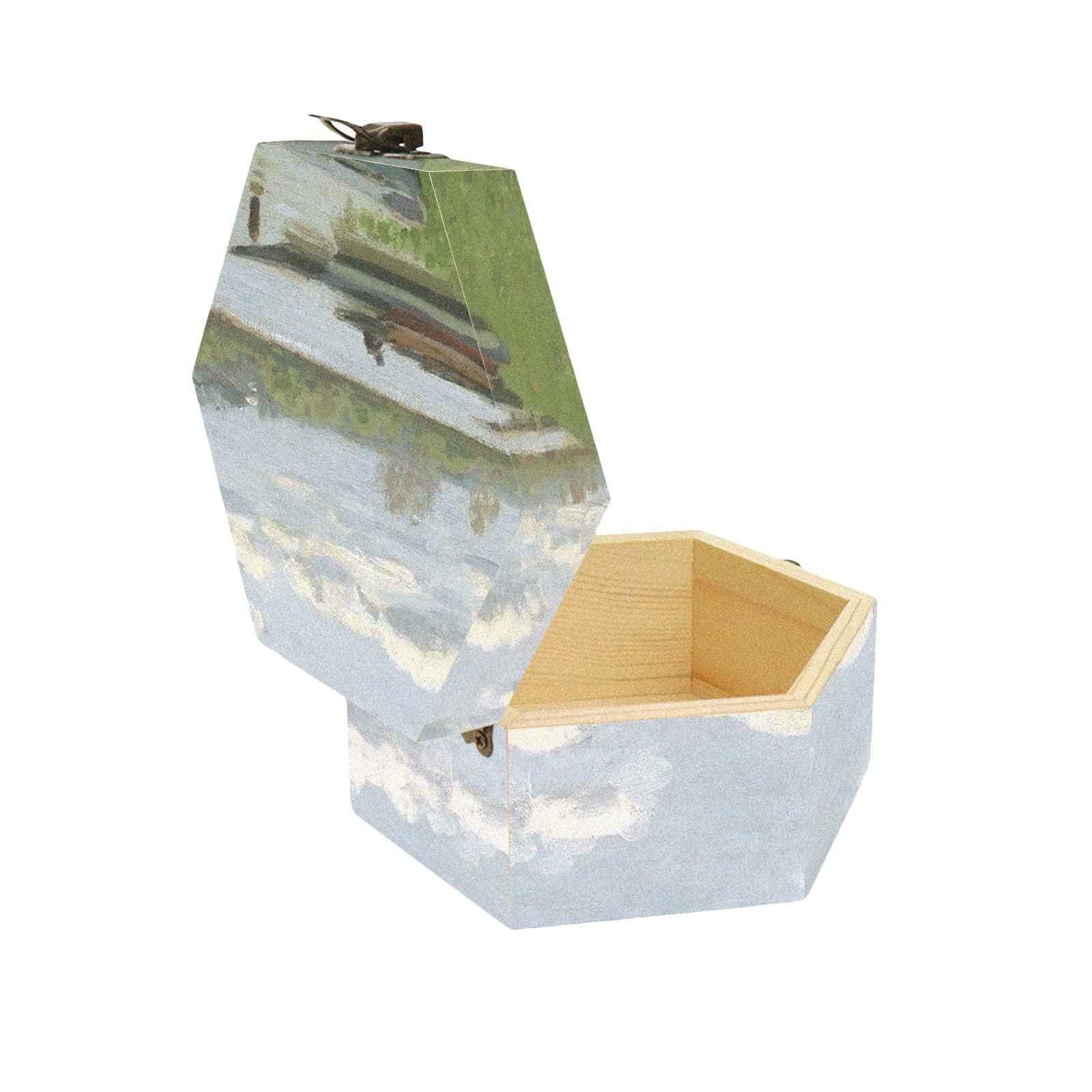 Amazon.com: Tsnamay Hexagon-Shaped Unfinished Wooden Box Natural