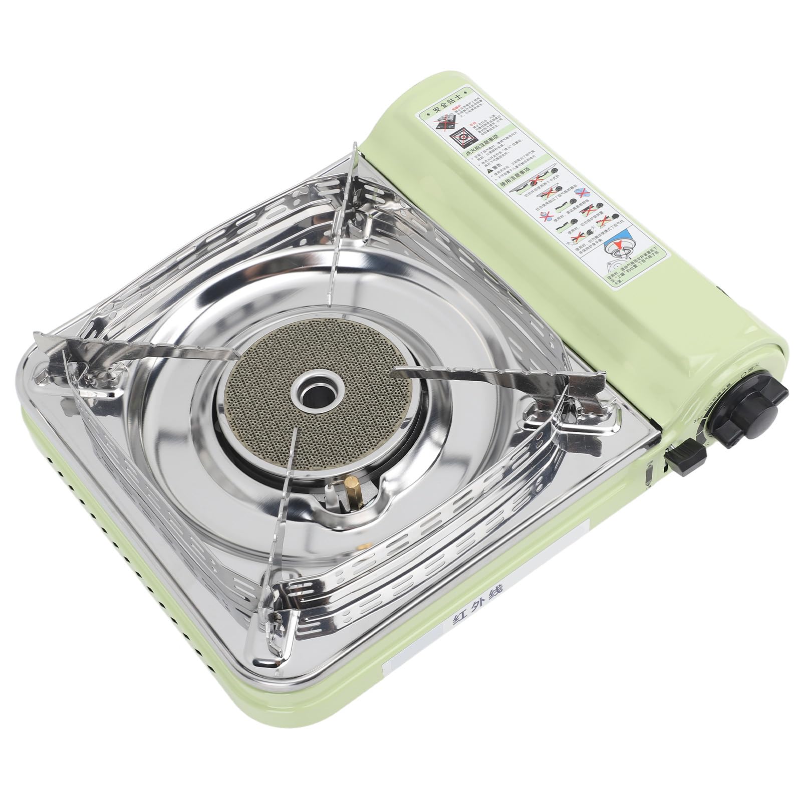 CHICIRIS Estufa de Gas Infrarroja Portátil Estufa de Gas de Acero Inoxidable con Encendido Automático Deflector de Viento Estuche de Transporte para Acampar Picnic BBQ Viajes por Carretera
