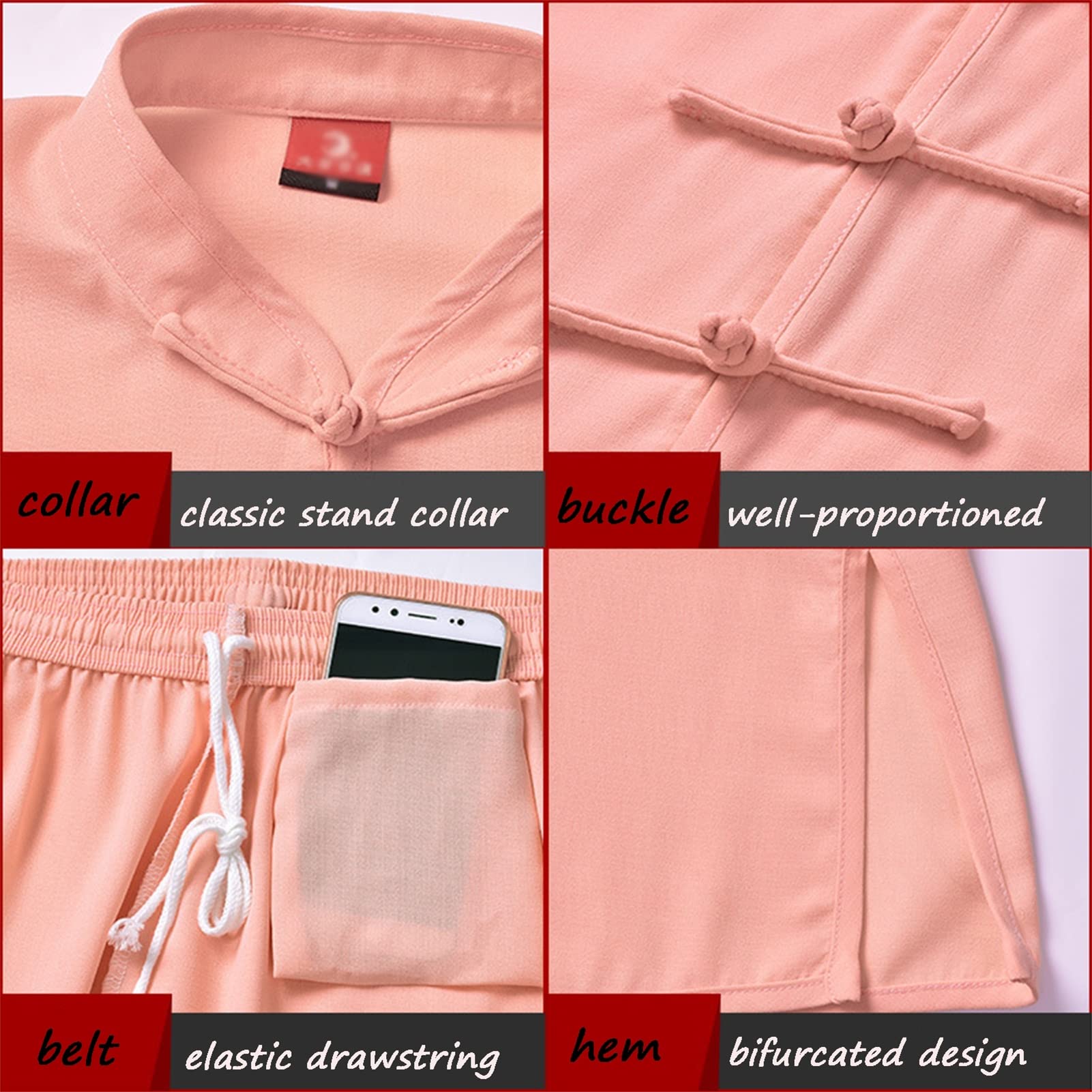 Tai Chi Abbigliamento Unisex Kung Fu E Arti Marziali Uniforme Maniche Lunghe Cotone E Lino Abbigliamento per Meditazione Qigong E Wing Chun