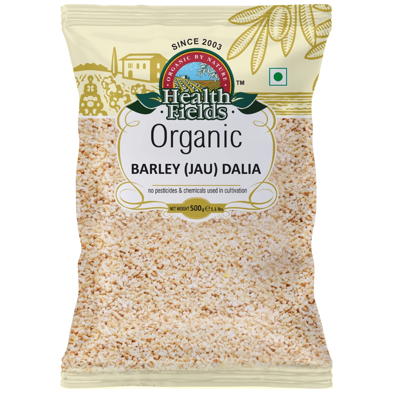 HealthFields Organic Barley (Jau) Dalia - 500gm