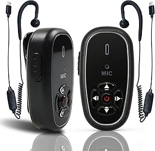 T-M12 Super Mini Walkie Talkies with AI Voice Control, Hands Free Walkie-Talkies with Headset,Portable Two-Way Radios for Restaurants, Outdoor Sports, Retail, Hospital,Travel(Silver,2 Pack)