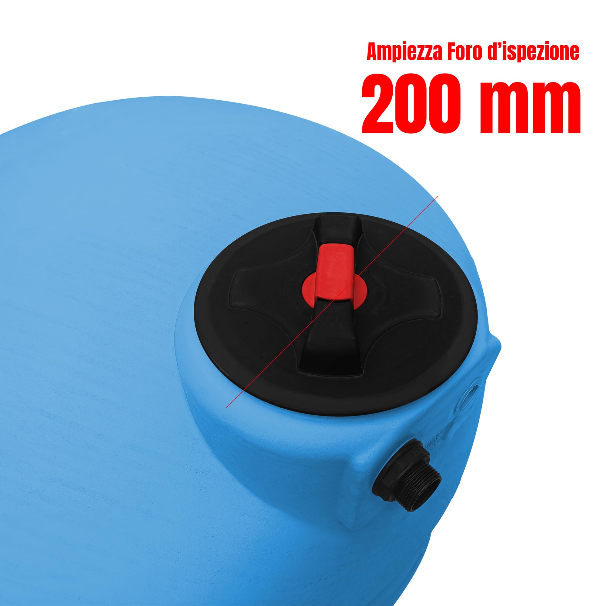 ESTO Serbatoio Panettone per Acqua Potabile 300L - 500 L, Cisterna Blu in Polietilene per Uso Esterno Predisposizione Rubinetto, Resistente Made in Italy (500L Solo Serbatoio)